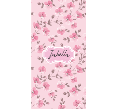 Cherry blossoms with name childrens blind - TenStickers