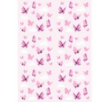 Minimalistic flying butterflies on pink background Kids blind - TenStickers
