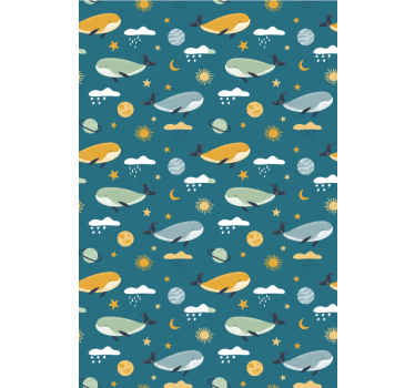 Whales pattern childrens blind - TenStickers