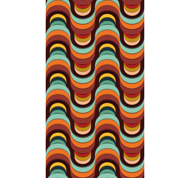 Retro wave pattern more vintage roller blind - TenStickers