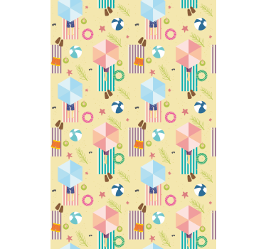 Beach umbrella motif funky roller blind - TenStickers