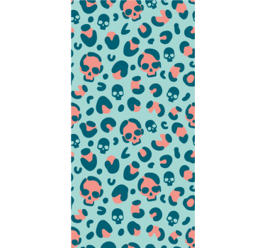 Skulls on leopard print funky roller blind - TenStickers