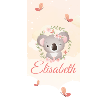 Baby koala with name childrens blind - TenStickers