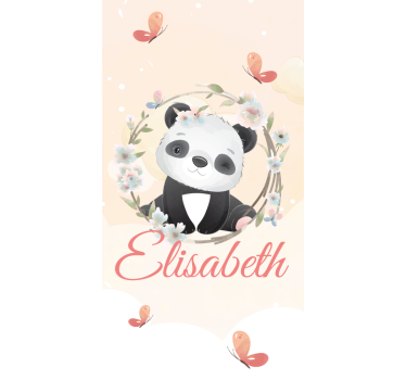 Baby panda with name childrens blind - TenStickers
