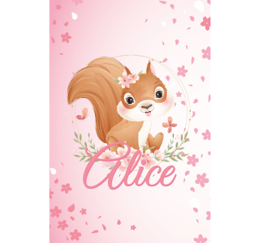Squirrel with name childrens blind - TenStickers