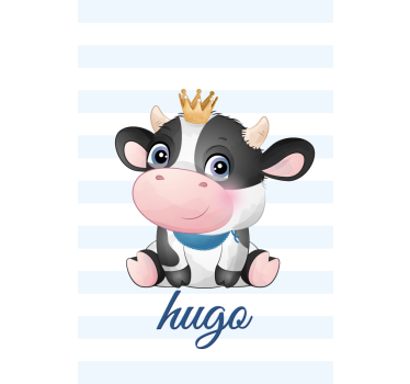 Crowned cow with name childrens blind - TenStickers