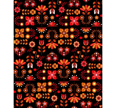 Orange folk art flower blind - TenStickers