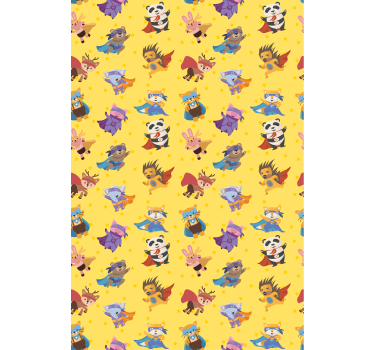 Superhero Animal Characters funky roller blind - TenStickers