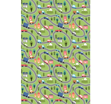 Colorful vehicle roads childrens blind - TenStickers