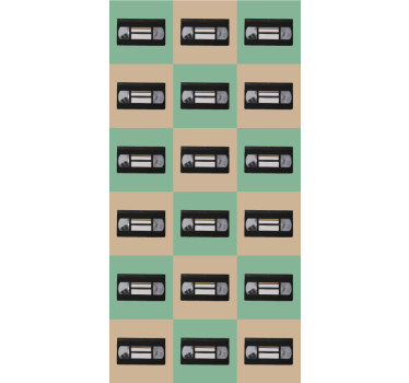 Retro tape pattern more vintage roller blind - TenStickers