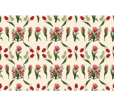 Elegant beige arrangement flower blind - TenStickers