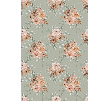Beautiful beige arrangement flower blind - TenStickers