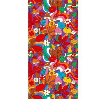 Colorful Mushroom Fantasy funky roller blind - TenStickers