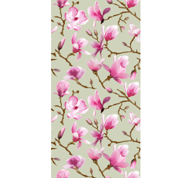 Pink mangolia bloom kitchen blind - TenStickers