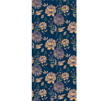 Navy elegant pattern flower blind - TenStickers