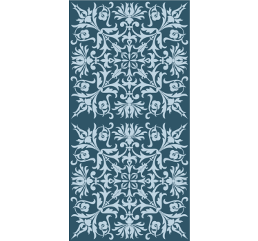 French Provincial blue pattern flowers and plant blind - TenStickers