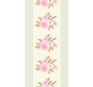 French Provincial striped pattern flowers and plant blind - TenStickers