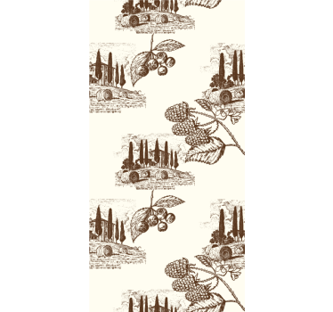French Provincial country life pattern  roller blind - TenStickers