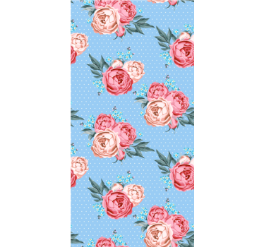 Blue blooming pink roses flower blind - TenStickers