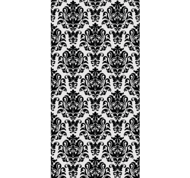 Black and white floral pattern classic blind - TenStickers