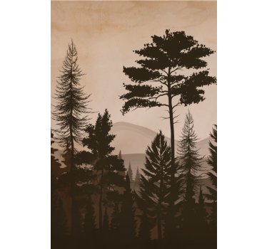 Scandinavian style warm colored forest  Tree roller blind - TenStickers