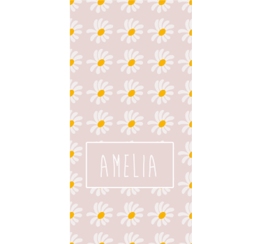 Daisy floral with name childrens blind - TenStickers