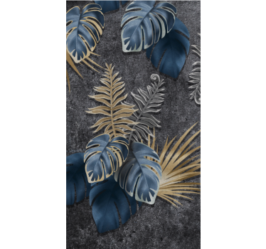3D plants effect on concrete More flowers and plant roller blind - TenStickers