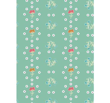 Turquoise theme composition flower blind - TenStickers