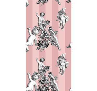Cherubs with flowers classic blind - TenStickers