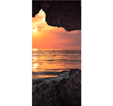 3D cave sunrise ocean  original blind - TenStickers