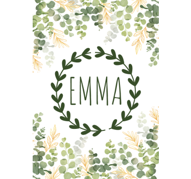 Custom name laurel wreath Childrens blind - TenStickers