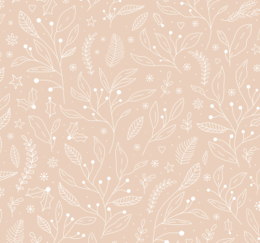 Festive plants beige window cover  - TenStickers