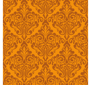 Vintage orange damask Living room blind - TenStickers