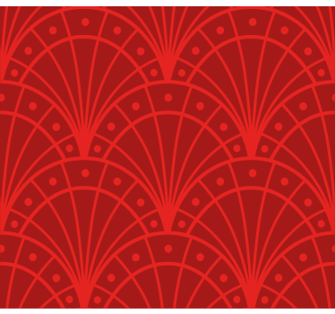 Red Art Deco Pattern Living Room Blind - TenStickers