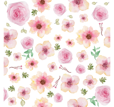 Pinky flowers pattern Flower blind - TenStickers