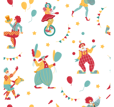 Clowns with balloons funky Children's roller blind - TenStickers