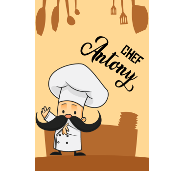 Personalized Chef kitchen blind - TenStickers