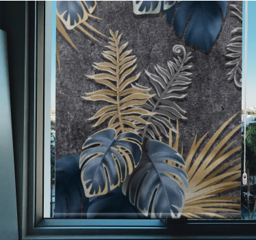 3D plants effect on concrete More flowers and plant roller blind - TenStickers
