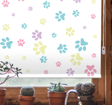 Fantastic colorful dog paws Animal blind - TenStickers