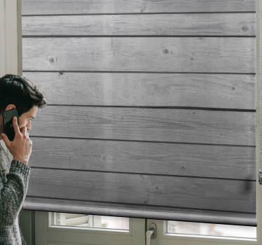 Wooden dark gray Rustic roller blind - TenStickers