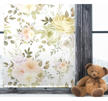 Beautiful floral seamless pattern Flower roller blind - TenStickers
