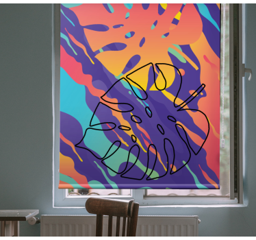 Abstract leaf motifs modern blind - TenStickers