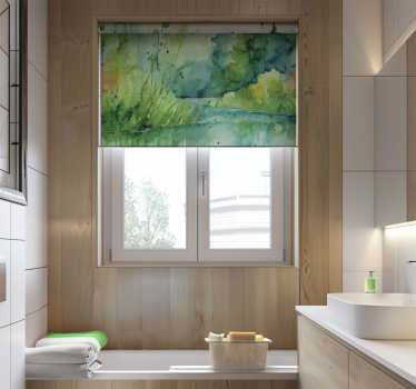 Abstract swamp bathroom blind - TenStickers