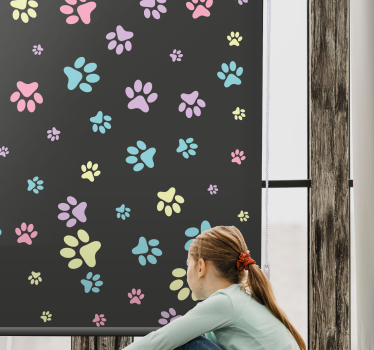 Amazing colorful dog paws Animal blind - TenStickers