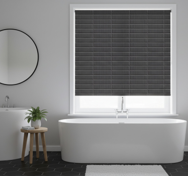Bathroom blind black tiles 3d - TenStickers