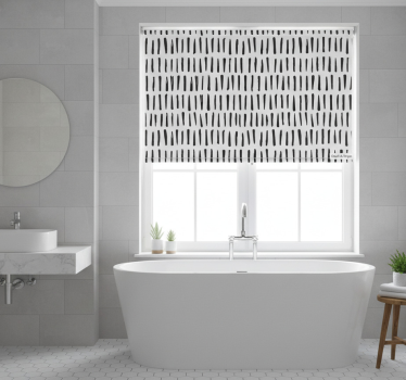 Bathroom blind with elegant black stripes - TenStickers