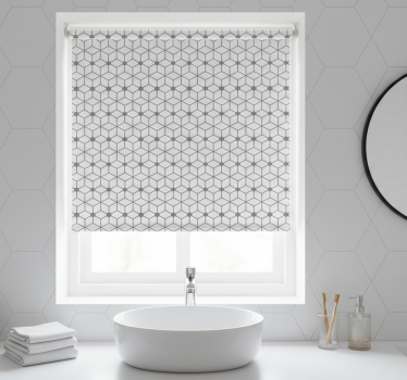 Bathroom blind with hexagonal tile design - TenStickers