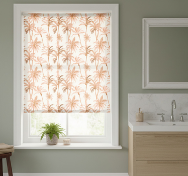 Bathroom blind with palm silhouettes - TenStickers