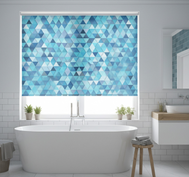 Bathroom blind with triangular mosaic design - TenStickers