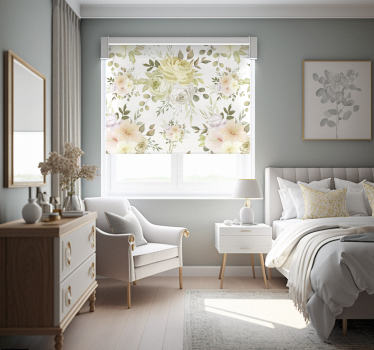 Beautiful floral seamless pattern Flower roller blind - TenStickers